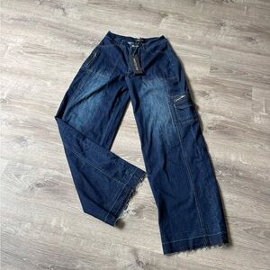 White Fox  Deep Blue Straight Leg Jeans
